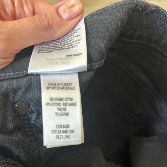 Agolde Riley Black Straight Leg high Rise button fly jeans 25 - Picture 4 of 4